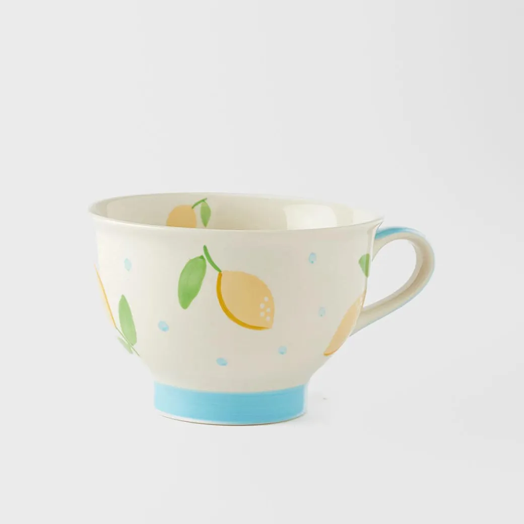 When Life Gives You Lemons Pedestal Tea Cup - Yellow